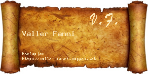Valler Fanni névjegykártya