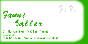 fanni valler business card